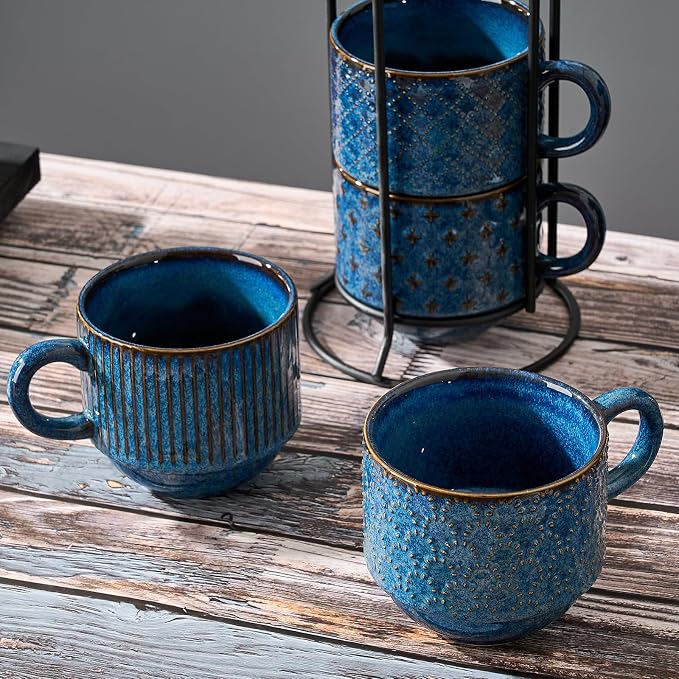 Large Ceramic Coffee Mug Set of 4 - Image 7