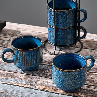 Large Ceramic Coffee Mug Set of 4 - Image 7