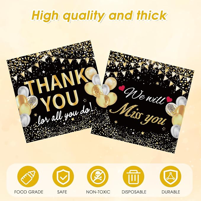 41Pcs Black Gold Thank You Decorations Thank You - Image 4