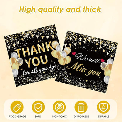 41Pcs Black Gold Thank You Decorations Thank You - Image 4