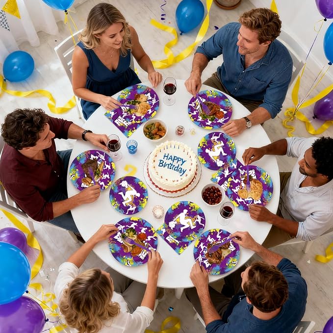 96 Pcs Purple Parkour Birthday Party Decorations, Serves 24 | Parkour Theme - Image 8