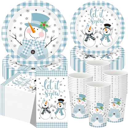 Funnymoom 250 Pcs Winter Snowman Party Decorations by Funnymoom