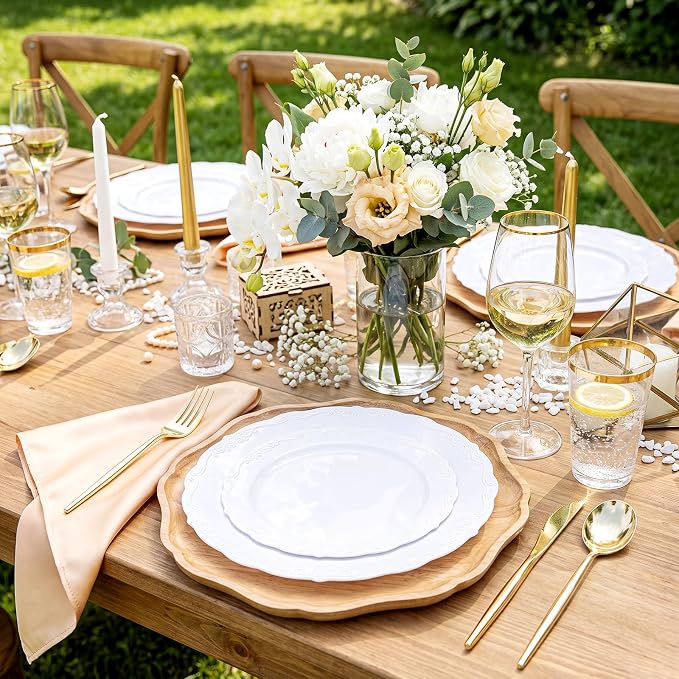 U-QE 100 Pcs White Plastic Plates - Image 9
