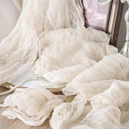 12 Pack Cream White Cheesecloth Table Runners, 120 Inch 10Ft Ivory Gauze Table - Image 7