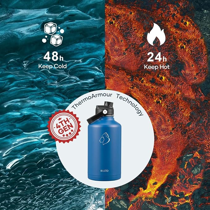 BUZIO 64 oz Insulated Stainless Steel Water Bottle - Image 2
