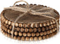 Honeydak 4 Pieces Wood Beaded Coasters 3.9 Inch Round Rustic Farmhouse Wooden by Honeydak