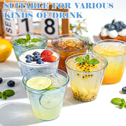 50 Pack 9oz Transparent Blue Plastic Cups, Fancy Disposable Cocktail Cup | - Image 5