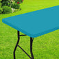 Smiry Rectangle Picnic Table Cloth, Waterproof Elastic Fitted Tablecloths for 4 Foot Tables, Washable Polyester Table Cover for Camping, Indoor and Outdoor (Teal, 30"x48")