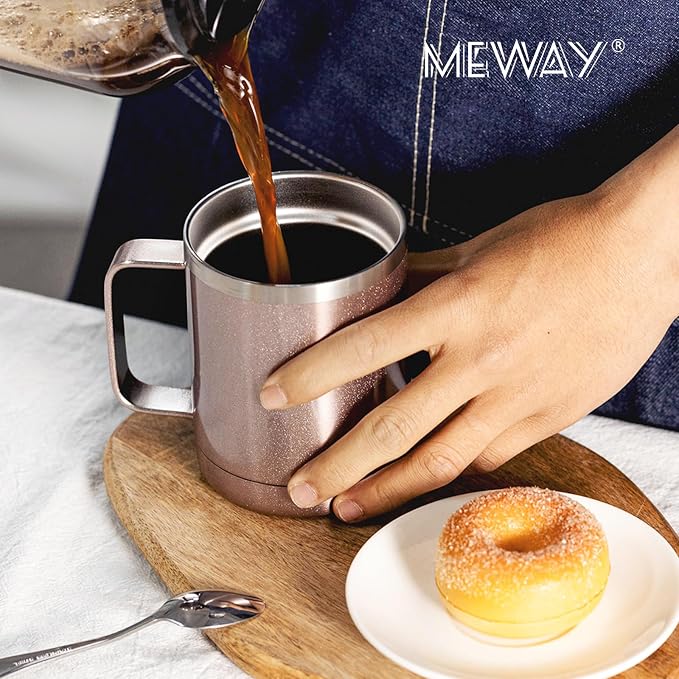 MEWAY 12oz Mix Color Mug With Handle 8 Pack Bulk, Stainless Steel Insulated - Image 6