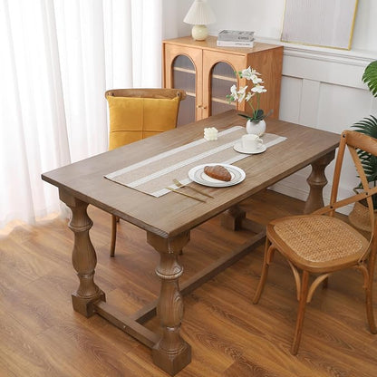Gernaice Boho Table Runner, Rustic Cotton Linen Farmhouse Table Runners - Image 2