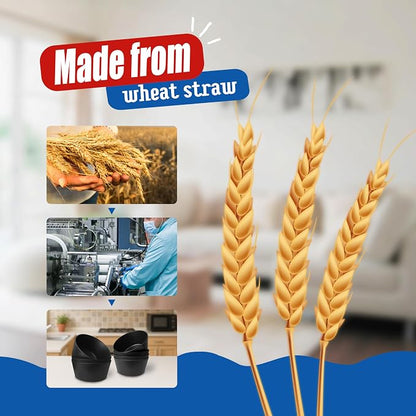 Teivio 12-Piece Wheat Straw Bowls Sets, Plastic Kitchen 22oz Cereal Bowls Set - Image 7