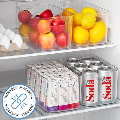 STORi Bliss 10" x 6" Open Clear Pantry Organizer Bin, Plastic Containers with Handle for Kitchen, Fridge, Cabinet, Closet, Bathrom, Undersink Storage Made in USA
