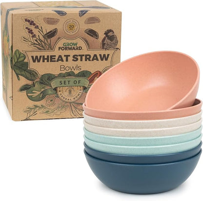 Grow Forward Premium Wheat Straw Bowls Set of 8 by GrowForward