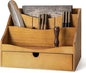 Rebee Vision Pine Wood Mail Organizer for Desk - Rustic Chic with Drawer & Dividers - 4-Slot File Holder & Small Items - Storage Organizer for Charming Home Decor(Yellow)