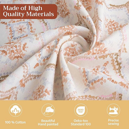 Maison d' Hermine Table Cloth Round Table 100% Cotton 63 Inches Fall Tablecloth Reusable Everyday Use for Thanksgiving Christmas Decorations Dining Farmhouse Party (Fair Isle)