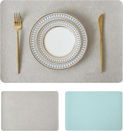 Leetaltree Reversible Faux Leather Placemats 12x17 Inch, Heat Resistant by Leetaltree-ArtatEveryTable