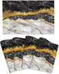 Black Gold Marble Placemats Set of 4 Linen Washable Non-Slip Heat-Resistant Gold and Black Grey Kitchen Table Mats for Dining Outdoor Party Home Decor 12x18 Inch Decorative Place Mats