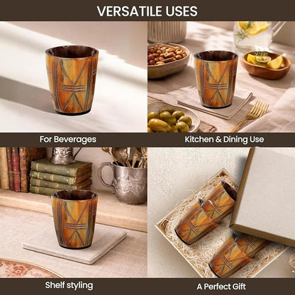Handicrafts Home Viking Horn Shot Glasses Set of 8, Handmade Natural Ox Horn - Image 4