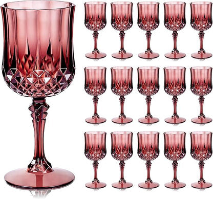 Ciaell 24 Pack Burgundy Plastic Wine Glasses by Ciaell