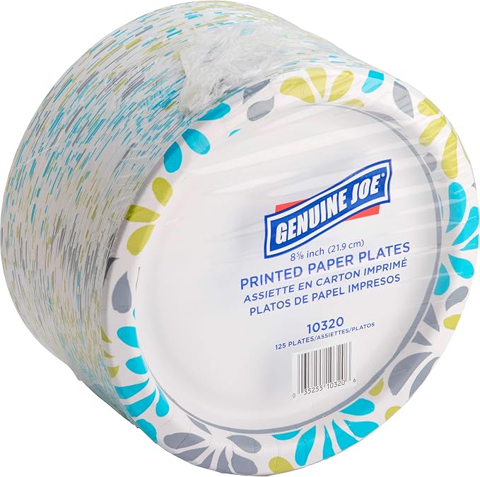 Genuine Joe Printed Paper Plates - Image 3