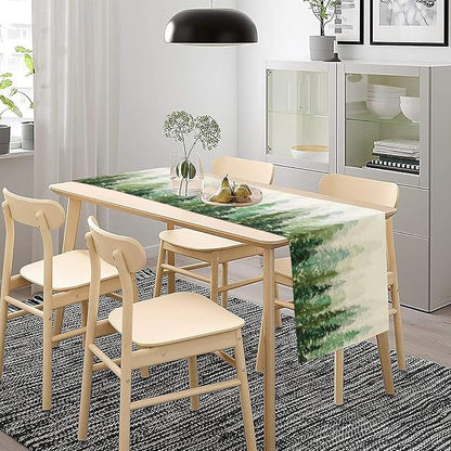 Forest Pine Trees Table Runner, Woodland Tabletop Scarf Home Kitchen Holiday - Image 3