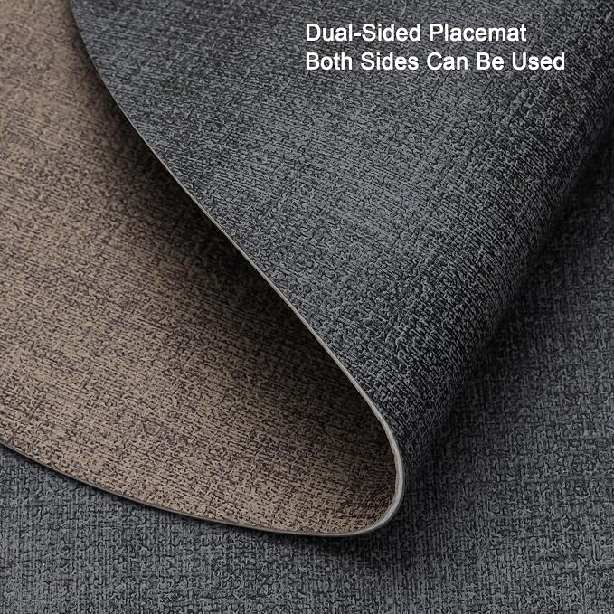 Faux Leather Placemats Set of 4, Dual Sided - Image 2