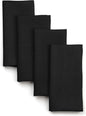D'Moksha Homes Black Linen Napkins 18 x 18 Inch - 100% Pure Linen Cloth Washable Dinner Napkins Set of 4 for Spring, Easter