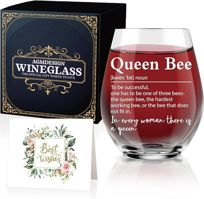 AGMDESIGN Queen Bee Definition Wine Glass, Retirement Thank You Gifts by Unknown