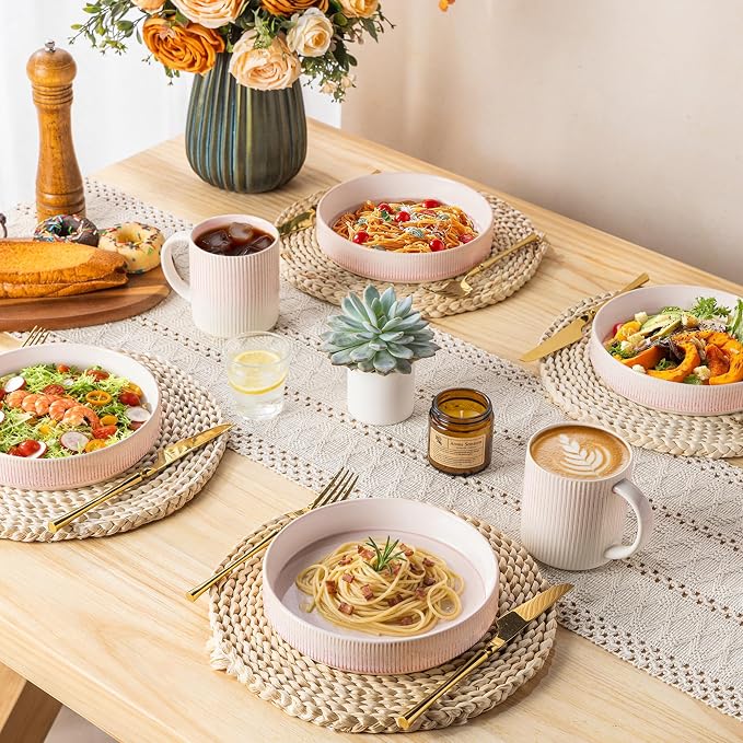 7.5" Ceramic Pasta Bowls Set of 4, Salad Bowls | Versatile Serving Bowls - Image 6