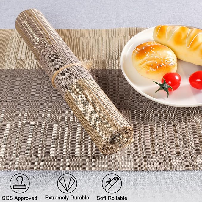 Table Runner 53 Inches Long, Vinyl Woven Farmhouse Table Runners | Washable - Image 2