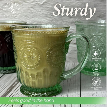 Green Glass Coffee Cups - Image 6