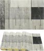 Gradient Placemat Set, Modern Minimal Black White Grey Abstract Geometric Shape Line Patchwork Pattern Home Decor Linen Table Mats for Dining Room Kitchen Party (17x12in) x4P
