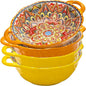 XKXKKE 4 Pack Boho Ceramic Serving Bowls by XKXKKE