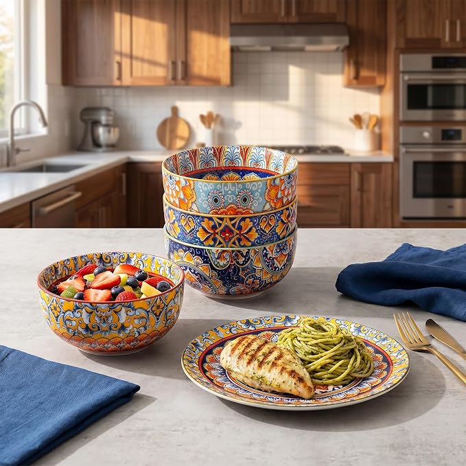 12-Piece Bohemian Porcelain Dinnerware Set - Image 4