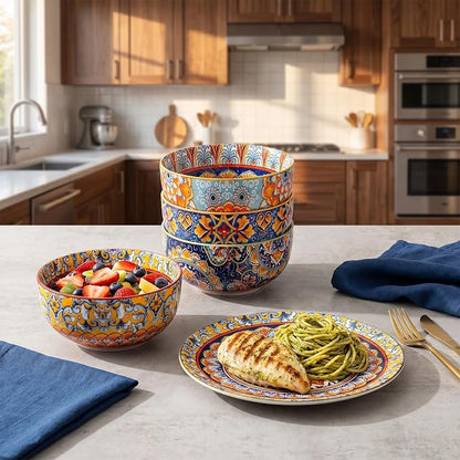 12-Piece Bohemian Porcelain Dinnerware Set - Image 4