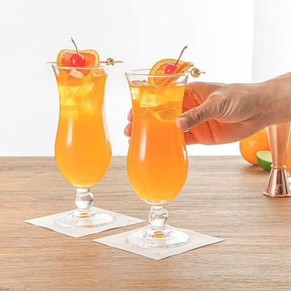Vetri 15.5 Ounce Party Glasses, 6 Dishwashable Pina Colada Glasses - No Lead, Durable, Clear Glass Tulip Drinking Cups For Tropical Cocktails, For Alcoholic And No-Alcoholic Drinks - Restaurantware
