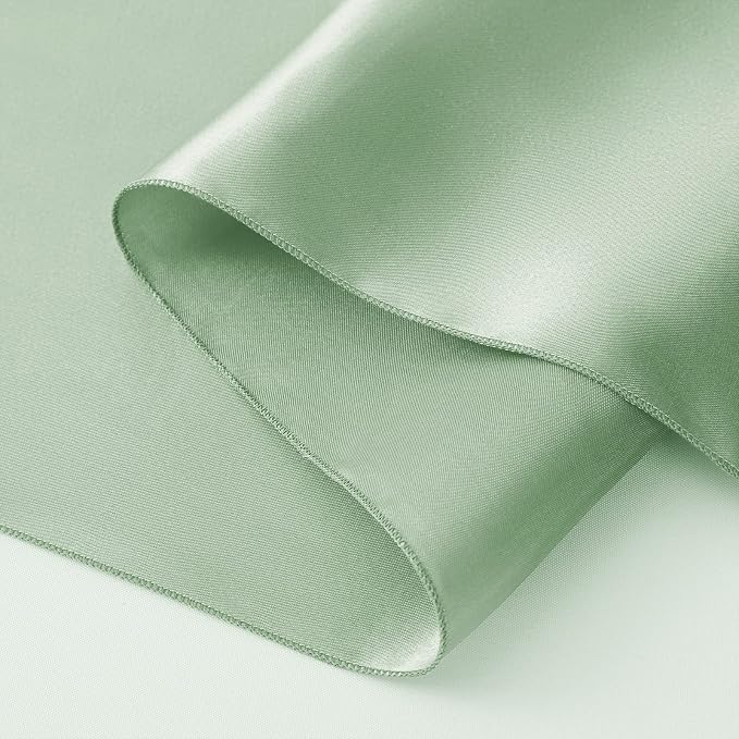 Horbaunal 6 Pack Satin Runners 12 x 108 Inch, Sage Green | Bright Silky Smooth - Image 7