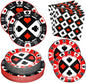 180PCS Casino Paper Plates and Napkins Party Supplies Serve 60 | Disposable by Osonm