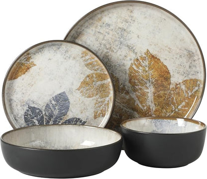 Gibson Elite Chantilly Hill 16-Piece Ceramic Dinnerware Set, Round Plates & - Image 8