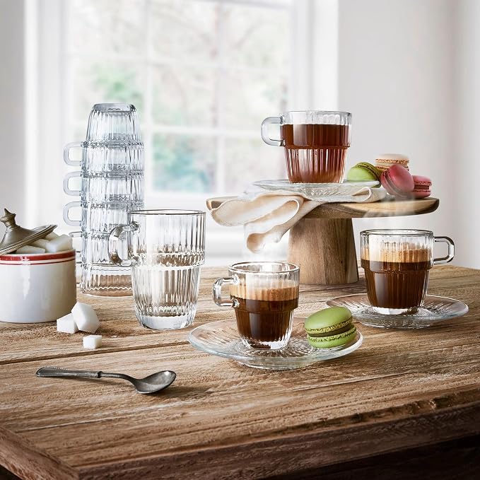 Bormioli Rocco Barshine 8.5 oz. Tea or Coffee Cups Stackable Tempered Drinking - Image 3