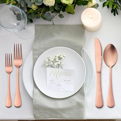 LIANYU 20 Piece Matte Copper Silverware Set, Stainless Steel Copper Flatware - Image 7