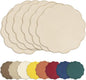 AHHFSMEI Round Faux Linen Placemats Set of 8 Waterproof Table Mats Heat Resistant Non-Slip and Stain Proof for Kitchen Dining Elegant Decor (Beige,8)