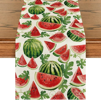 Artoid Mode Watermelon Leaves Fruit Spring Summer Table Runner, Seasonal by ArtoidMode