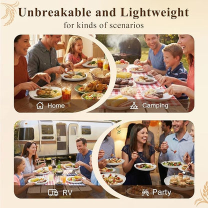 Wheat Straw Plate 8 Inch, Kids Plates Set of 8, Unbreakable Kitchen Plates - Image 7