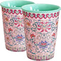 Pink Floral Ceramic Mugs, 12oz Flower Coffee Mug Set of 2, Rose Porcelain Cups by Movlen