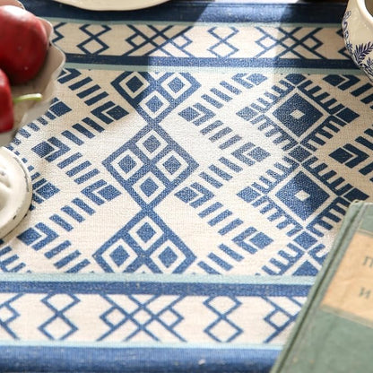 bilin gaier Chinoiserie Blue Stripe Cloth Runner - Image 3