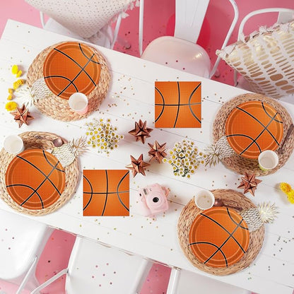 40 Pcs Basketball Plates and Napkins Party Tableware Set, Serves 20 | - Image 6