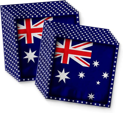 Australian Flag Australia Birthday Party Supplies Set Plates Napkins Cups Tableware Kit for 16
