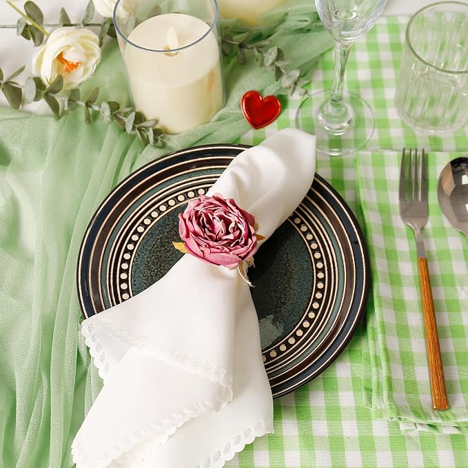 Handcraft Purple Flower Napkin Rings Set of 12, Peony Napkin Holder Floral Rings - Image 3