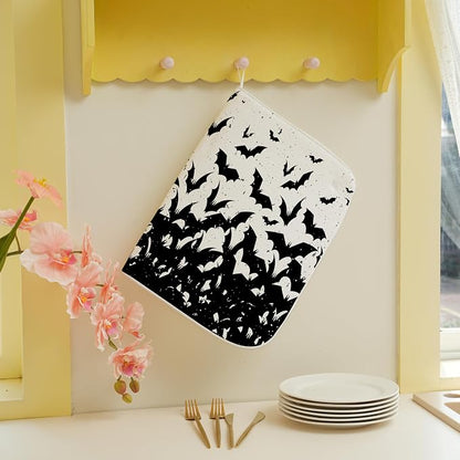 Halloween Bats Dish Drying Mat for Kitchen Counter 18x24 Inch Polka Dots Dish - Image 3